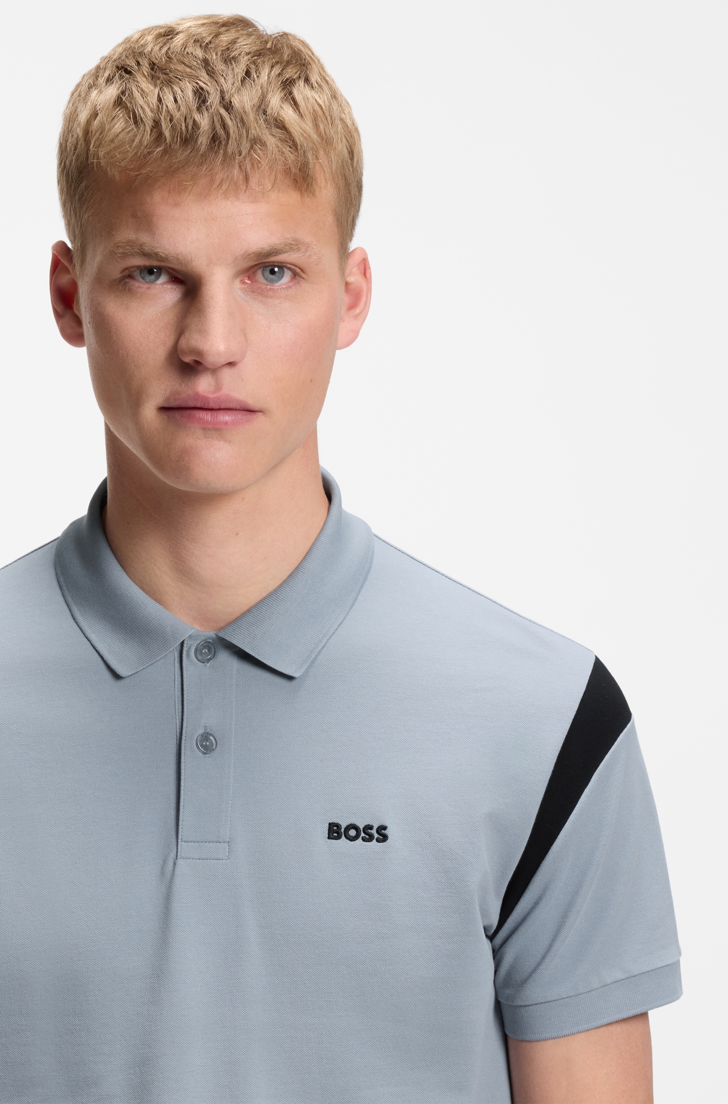 Paddy polo shirt in stretch cotton — alternate view