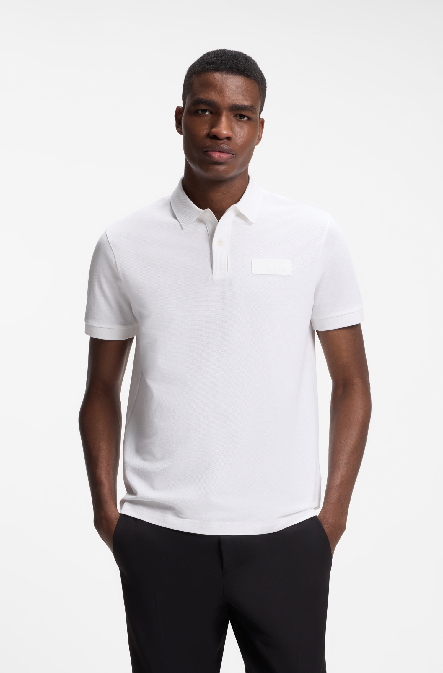 Paddy polo shirt with structured logo patch