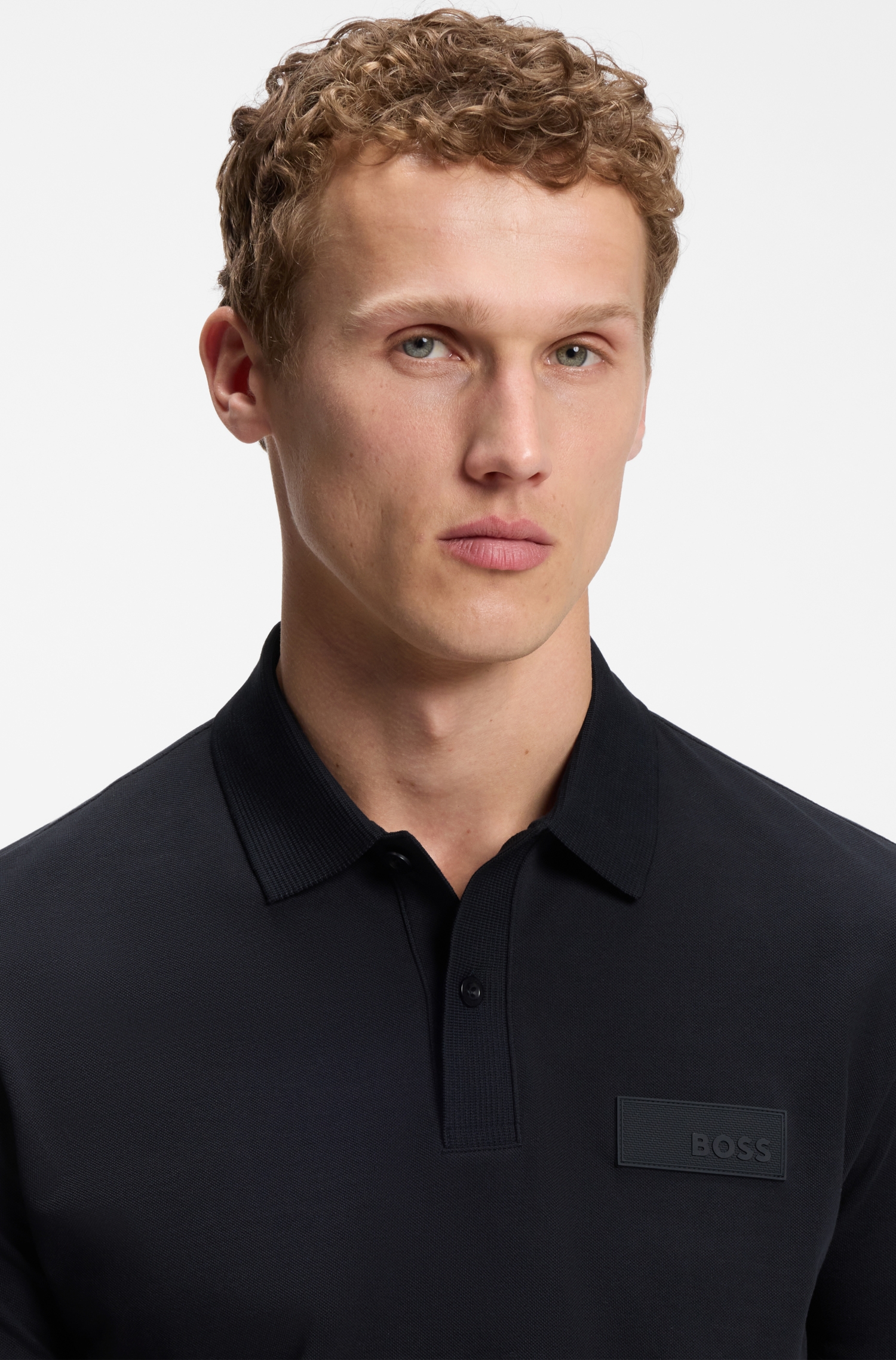 Paddy polo shirt with structured logo patch — alternate view