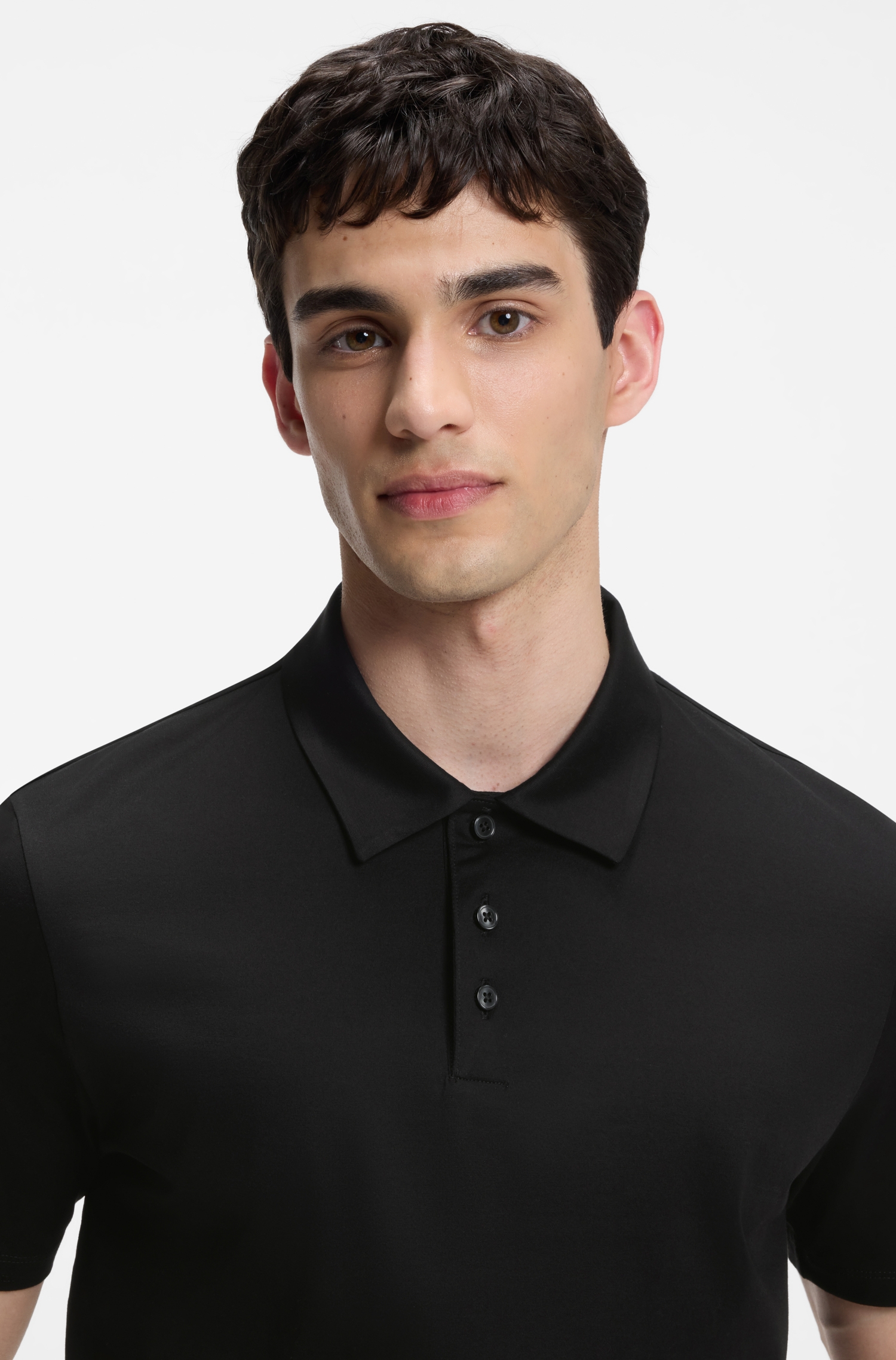 Slim-fit polo in mercerized cotton — alternate view