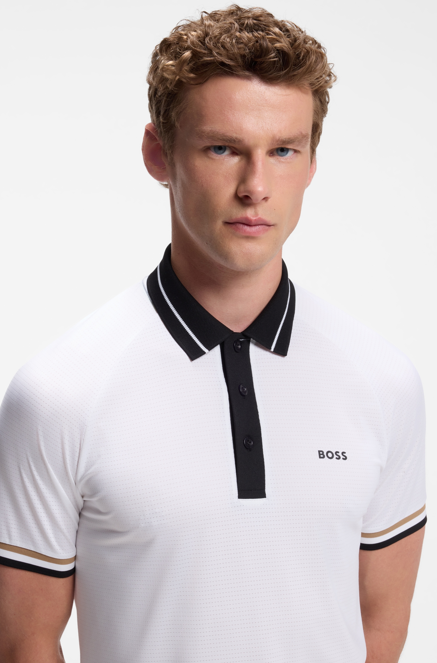 Active slim-fit polo shirt with branded details — alternate view