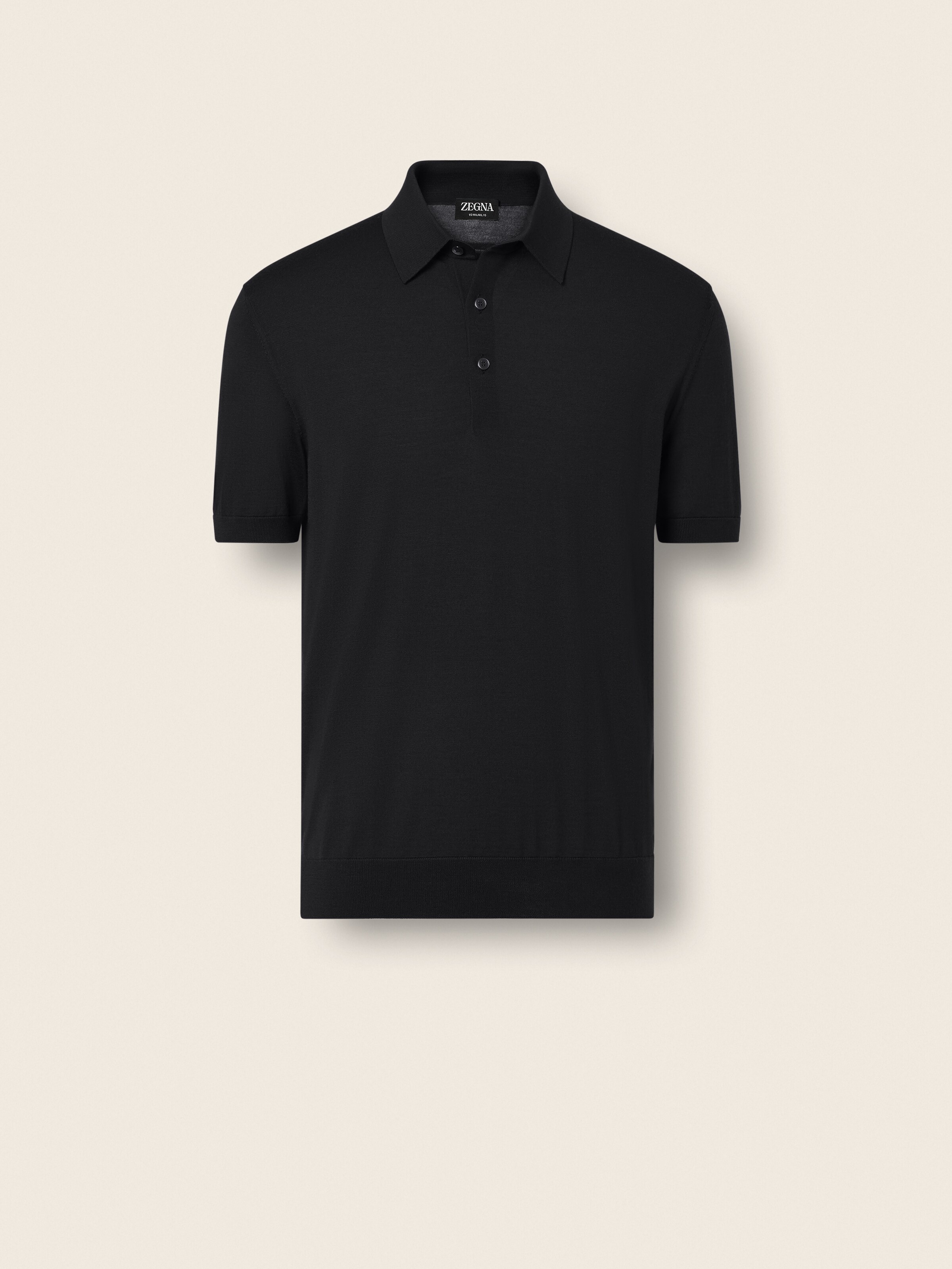 Black Wool Polo Shirt