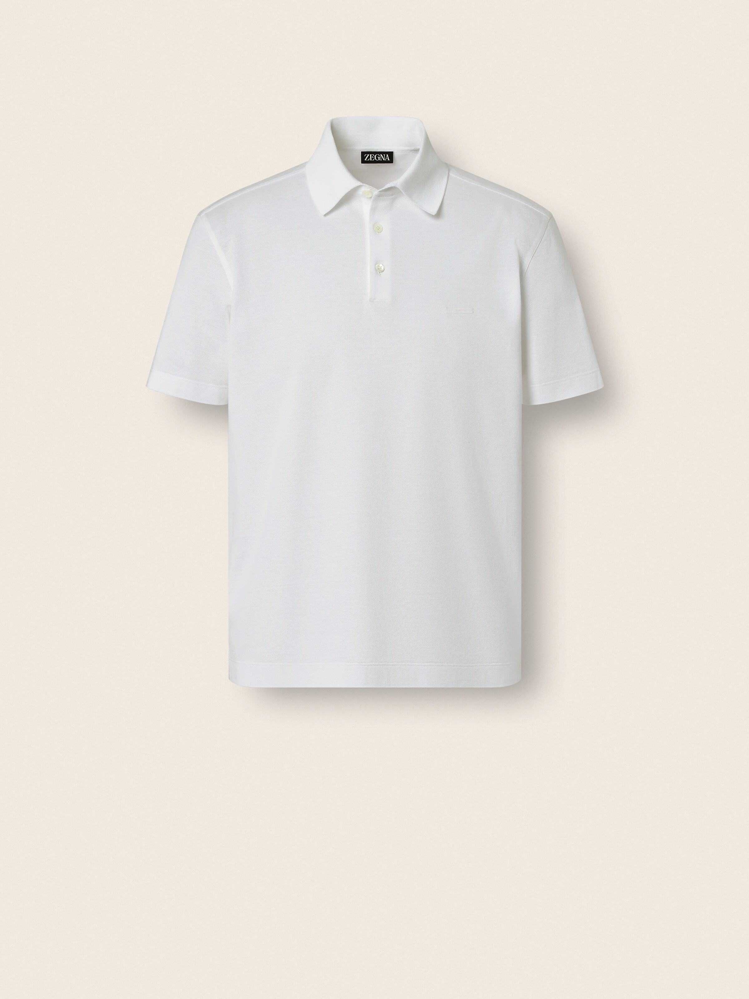 Optical White Cotton Piquet Polo Shirt