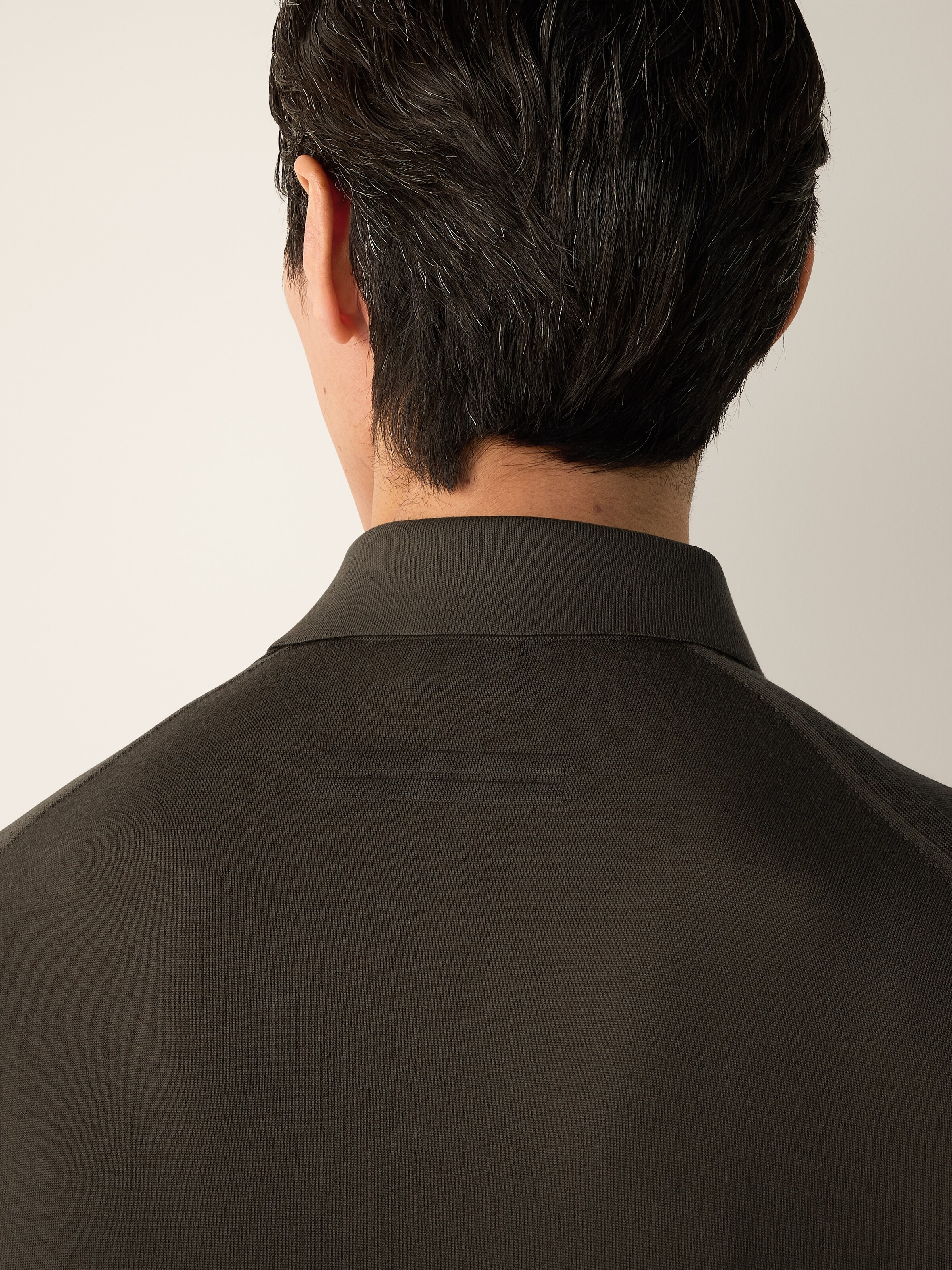 Dark Olive Green Trofeo 15milmil15 Wool Polo Shirt — alternate view