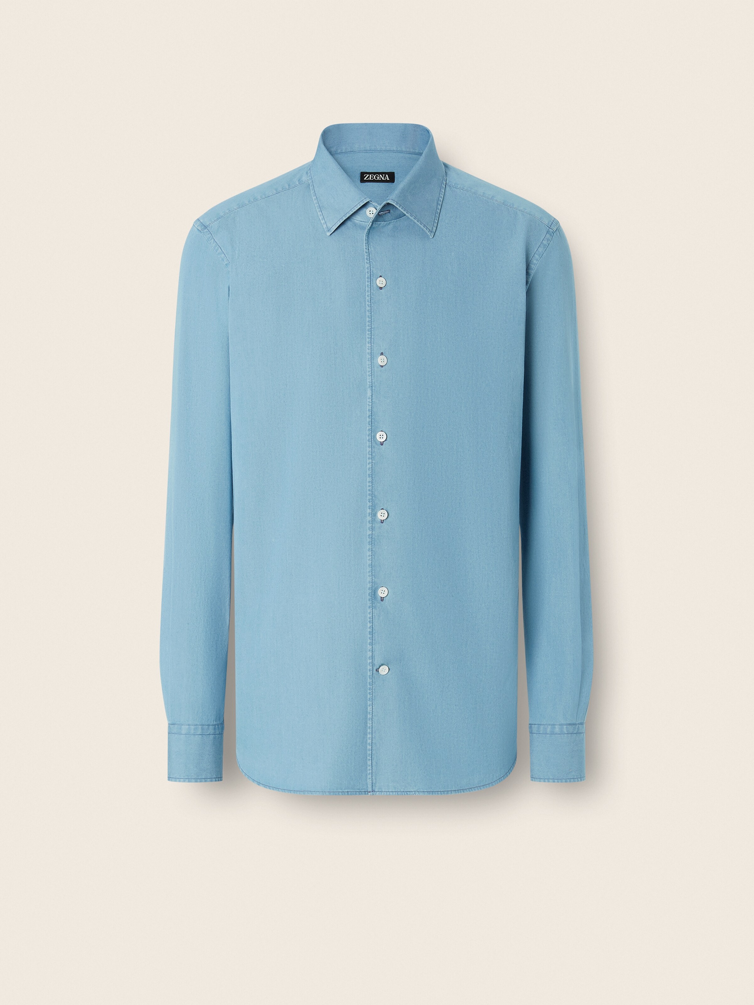Light Blue Cotton Denim Shirt