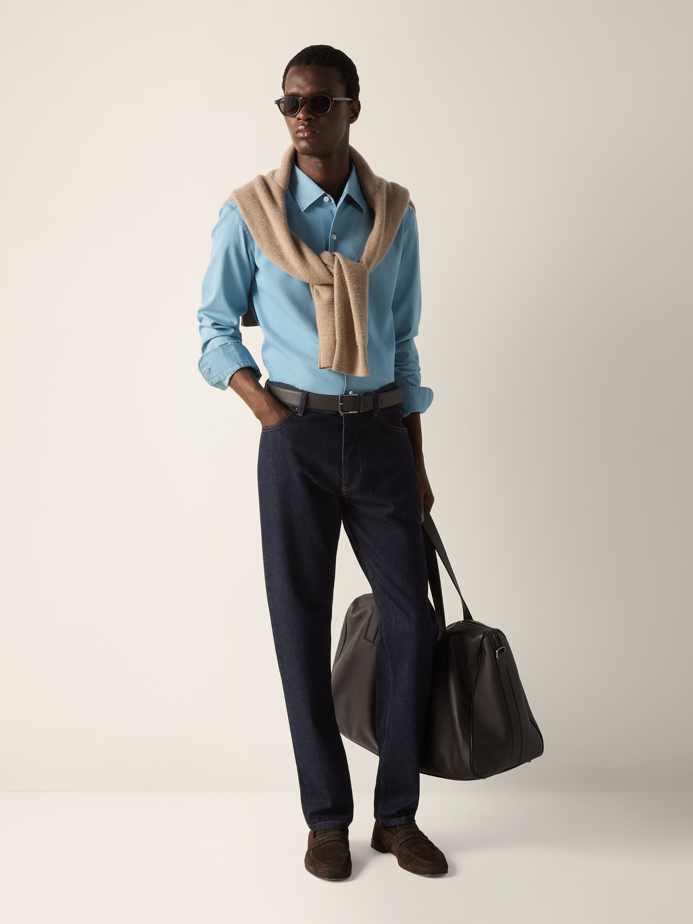 Light Blue Cotton Denim Shirt — alternate view