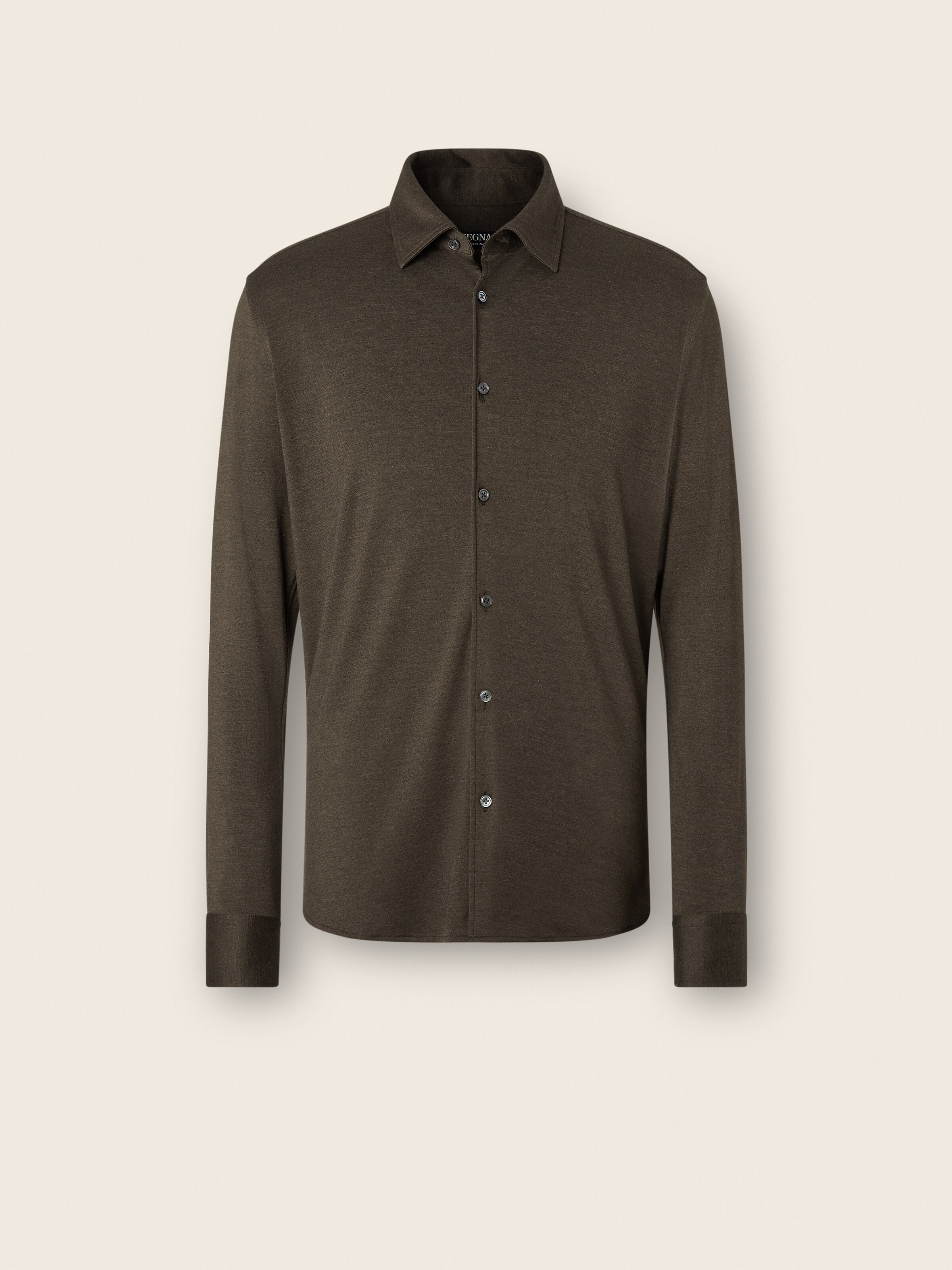 Dark Olive Green Cashmere and Silk Shirt